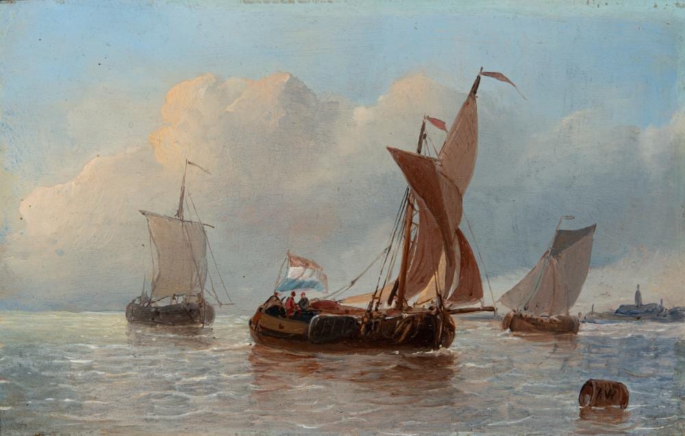 Antonie Waldorp comparable auction result: antonie waldorp dutch 1802 1866 setting out to sea