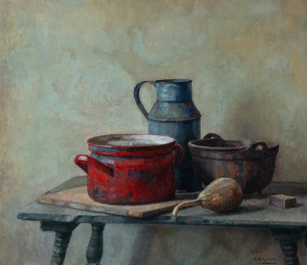 Jules Chapon comparable auction result: jules chapon dutch 1914 2007 stilleven met pannen still life with pans 1947