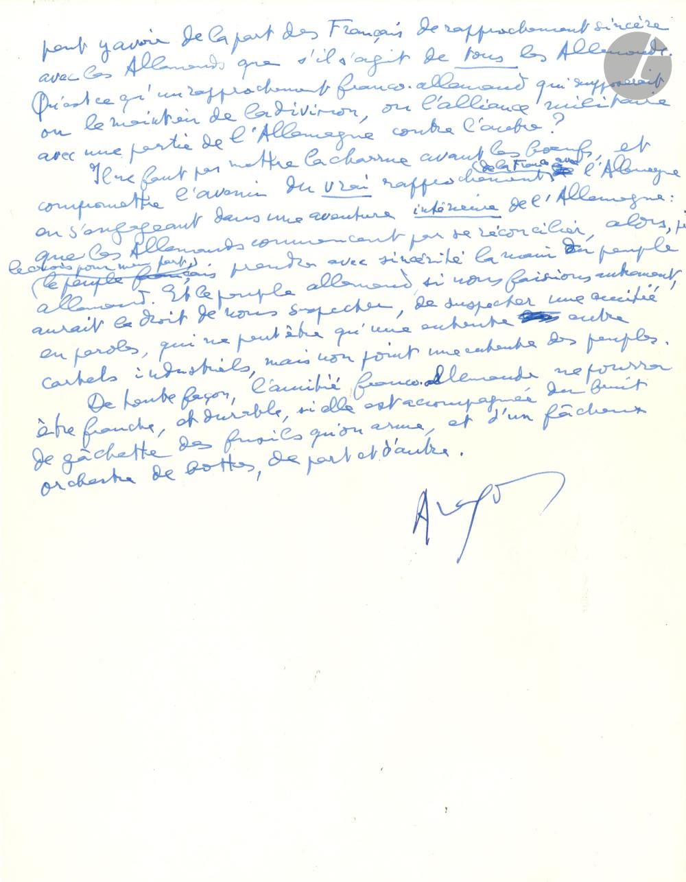 louis aragon 1897 1982 manuscrit autographe sign 1963 · Ader · 2026-03-11 Louis Aragon comparable auction result: louis aragon 1897 1982 manuscrit autographe sign 1963