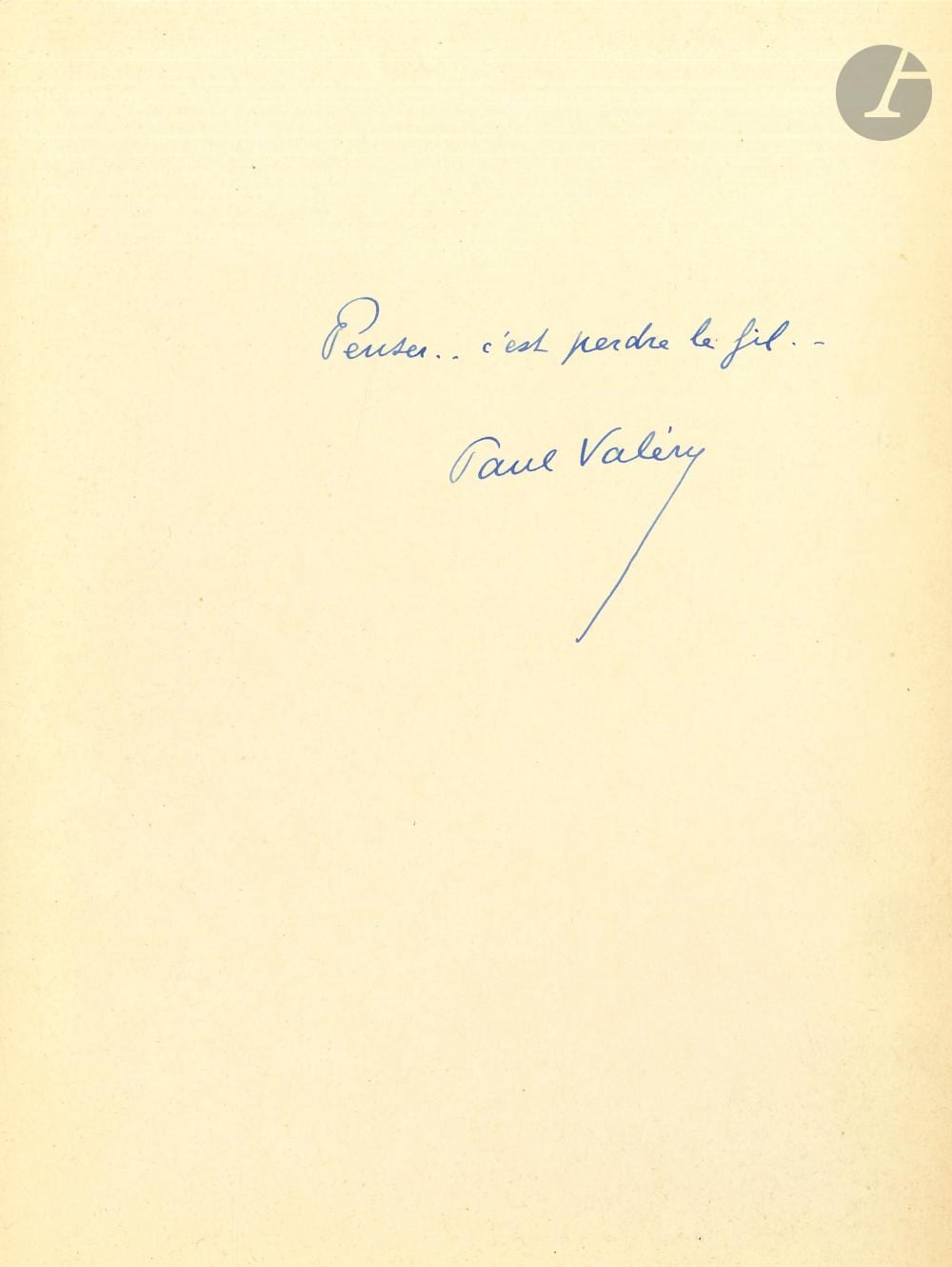 Paul Valéry comparable auction result: paul val ry 1871 1945 cahier b 1910 daniel jacomet pour douard champion novembre 1924