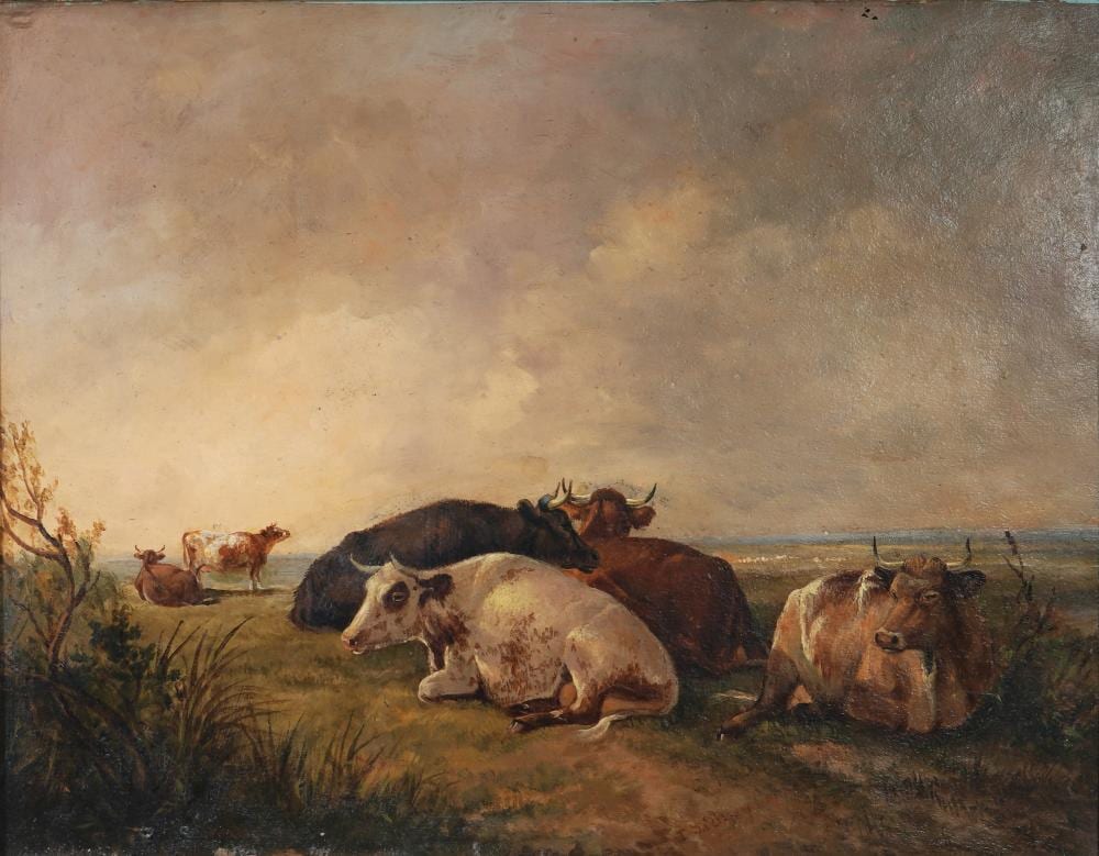 Thomas Sidney Cooper comparable auction result: thomas sidney cooper 1803 1902 resting cows in a pasture