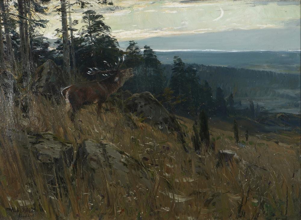 Albert Holz comparable auction result: albert holz 1884 1954 roaring stag