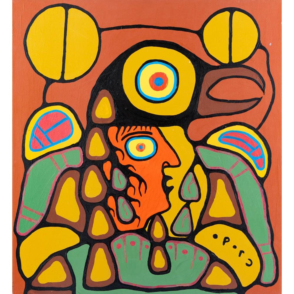 Christian Morrisseau comparable auction result: christian morrisseau 1969 2022 nanabozho and the grouse 2003