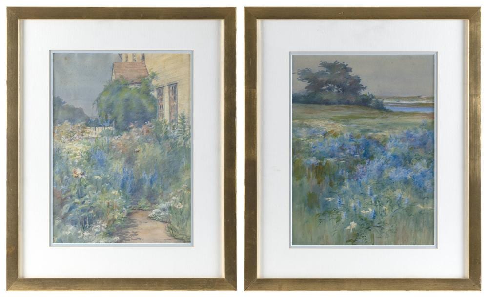 Anne Ramsdell Congdon comparable auction result: anne ramsdell congdon massachusetts new hampshire 1873 1958 two garden landscapes watercolors 11 5 x 15 5 framed 18 5 x 22 5