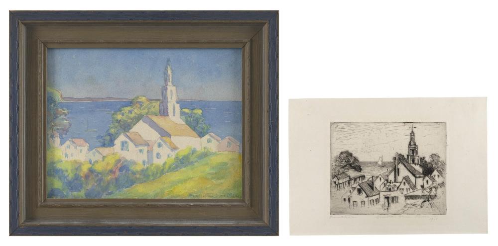 Henrietta Dunn Mears comparable auction result: henrietta dunn mears massachusetts minnesota wisconsin california 1877 1970 two views of the universalist meeting house provincetown massachusetts