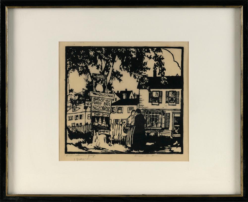 Anne Anderson comparable auction result: anne anderson connecticut 1874 1952 provincetown gossip woodcut on paper 10 x 11 sight framed 17 x 21