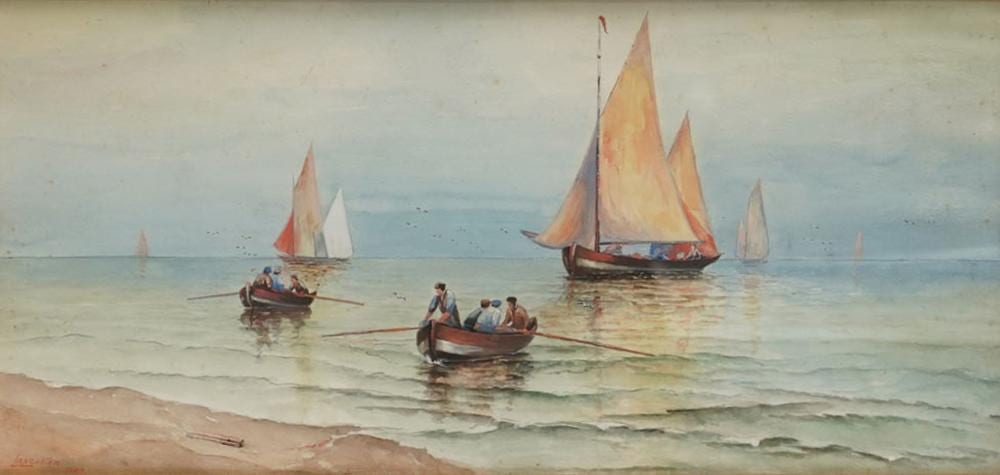 Percy Lancaster comparable auction result: percy lancaster 1878 1951 ships off the coast