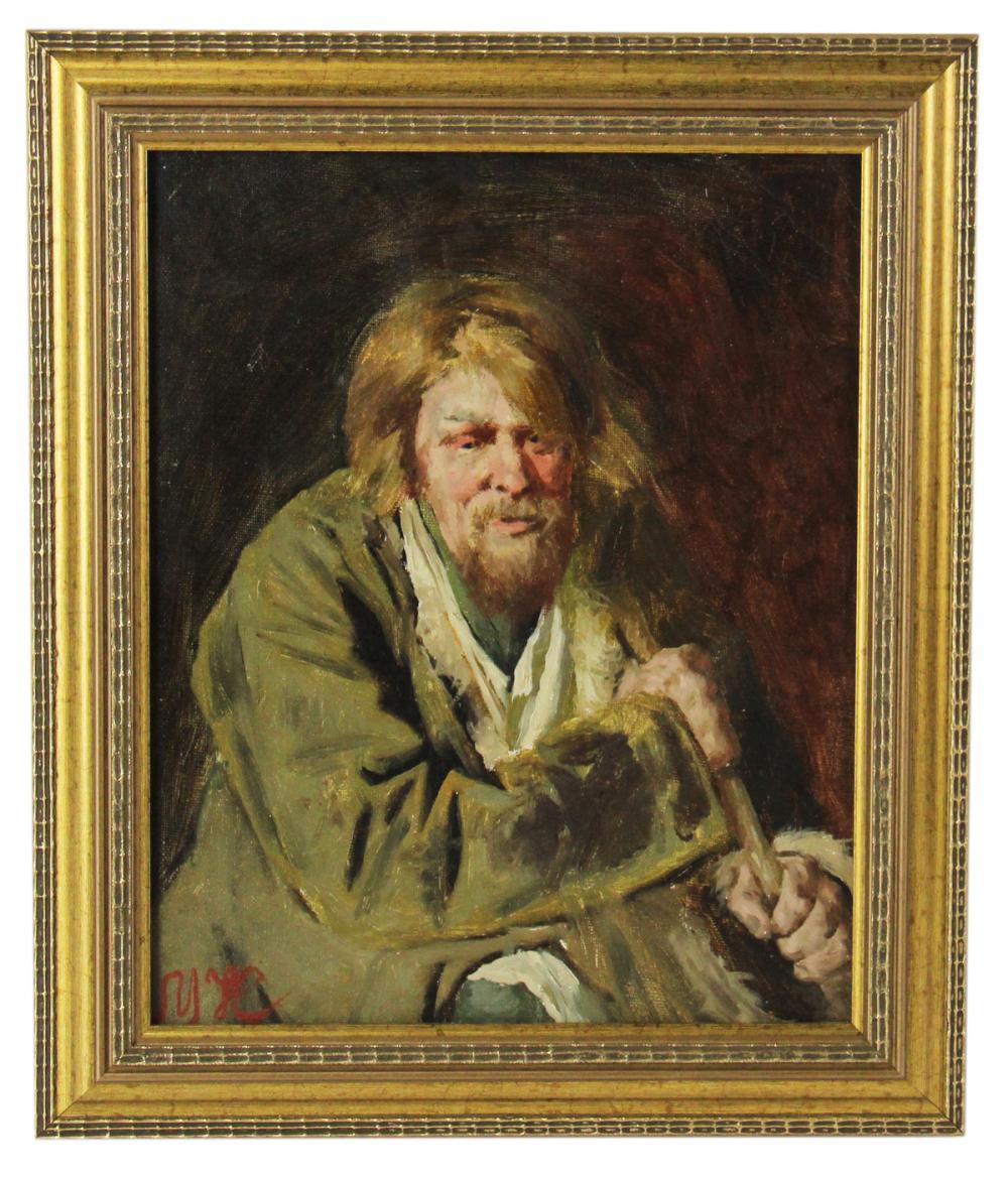 Thomas Cornell comparable auction result: thomas cornell portrait of wandering man oil on canvas
