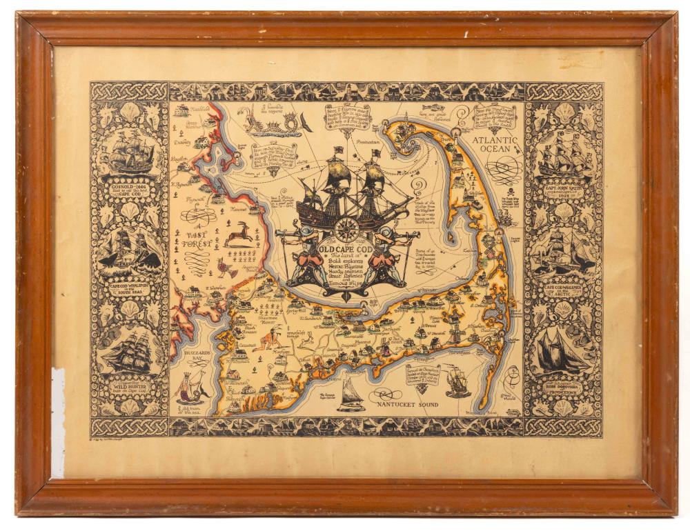 Coulton Waugh comparable auction result: coulton waugh english american 1896 1973 map of old cape cod
