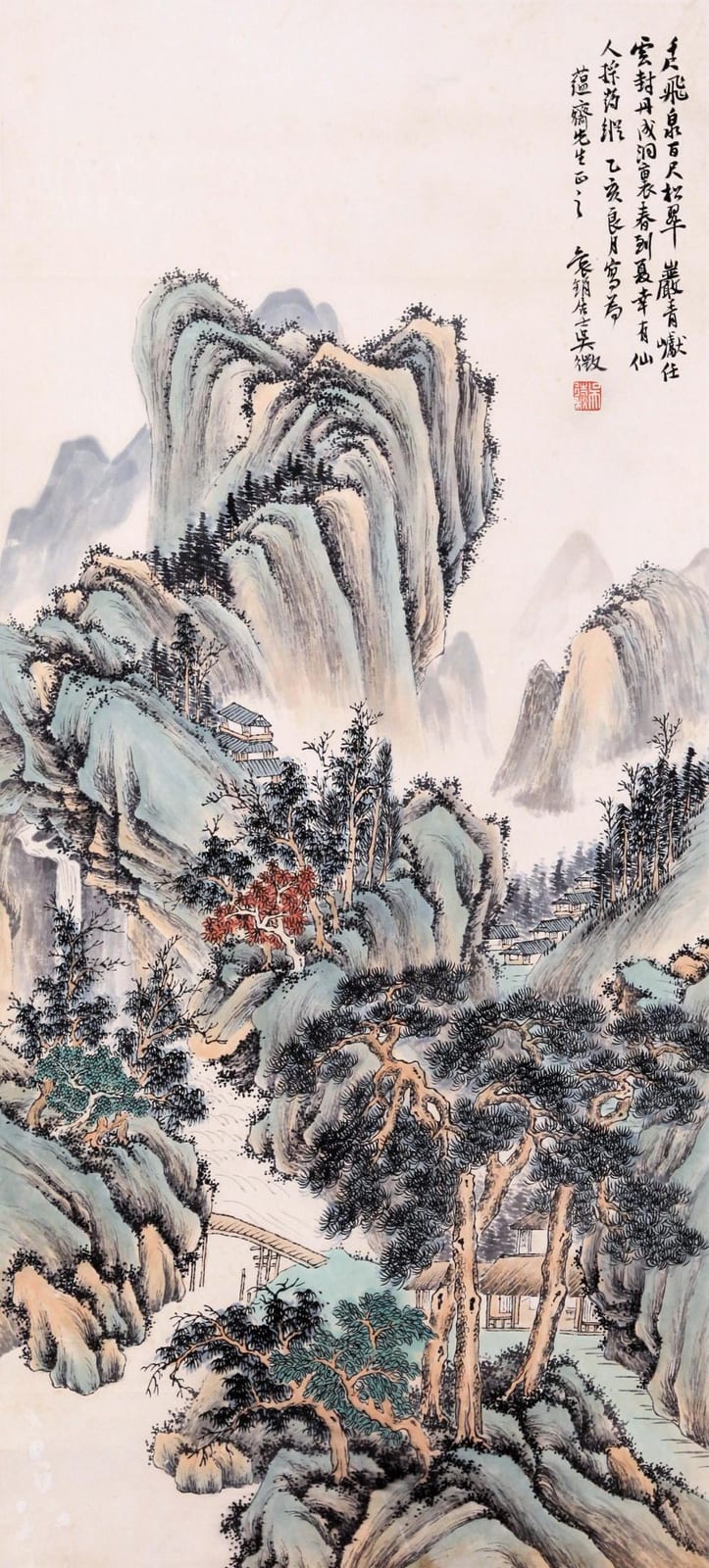 Zheng Wu comparable auction result: wu zheng attributed to landscape hanging scroll