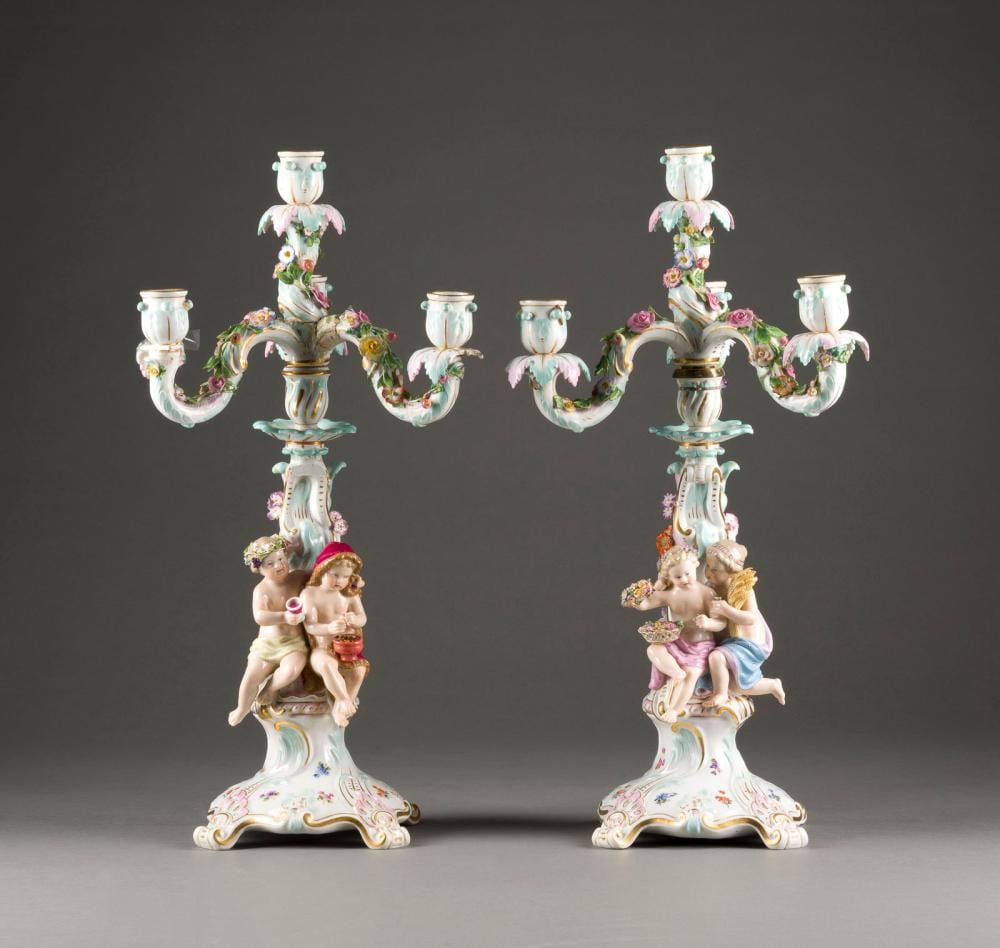 Ernst August Leuteritz comparable auction result: ernst august leuteritz paar kerzenleuchter allegorie der jahreszeiten fr hling sommer und herbs