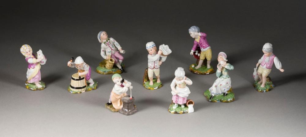 johann peter melchior konvolut von neun h chster figuren und ein porzellanschild · Hargesheimer Kunstauktionen Düsseldorf · 2026-03-12 Johann Peter Melchior comparable auction result: johann peter melchior konvolut von neun h chster figuren und ein porzellanschild
