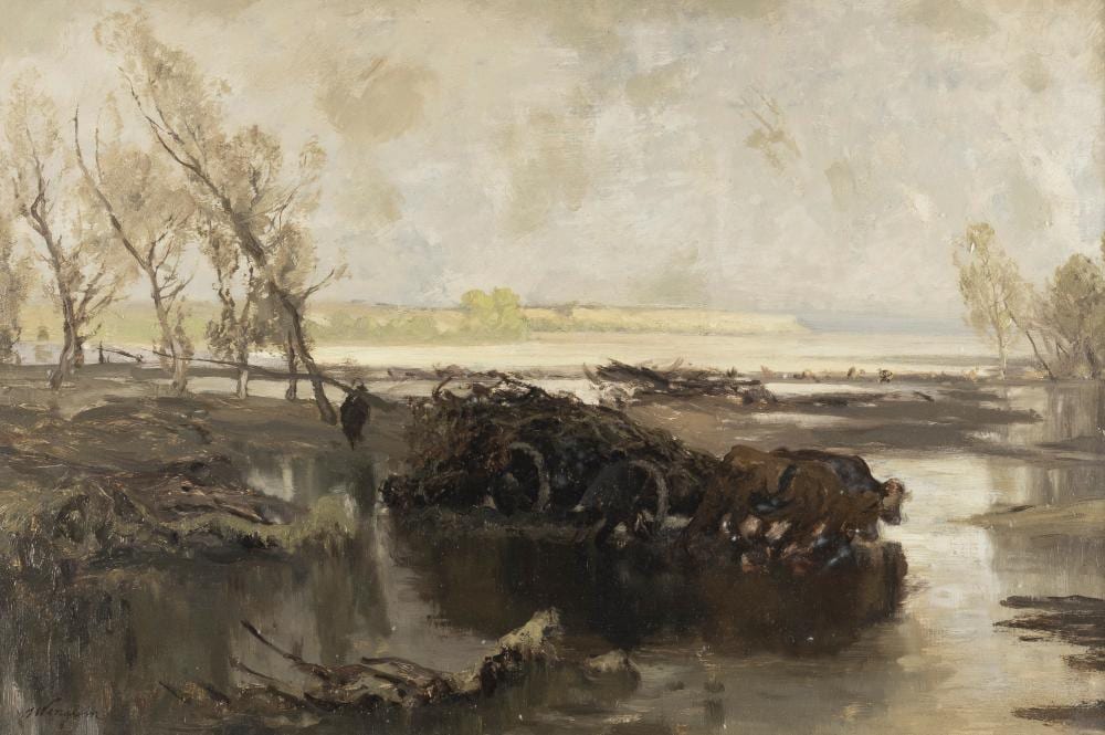 Josef Wenglein comparable auction result: josef wenglein fr hlingslndschaft mit ochsenwagen
