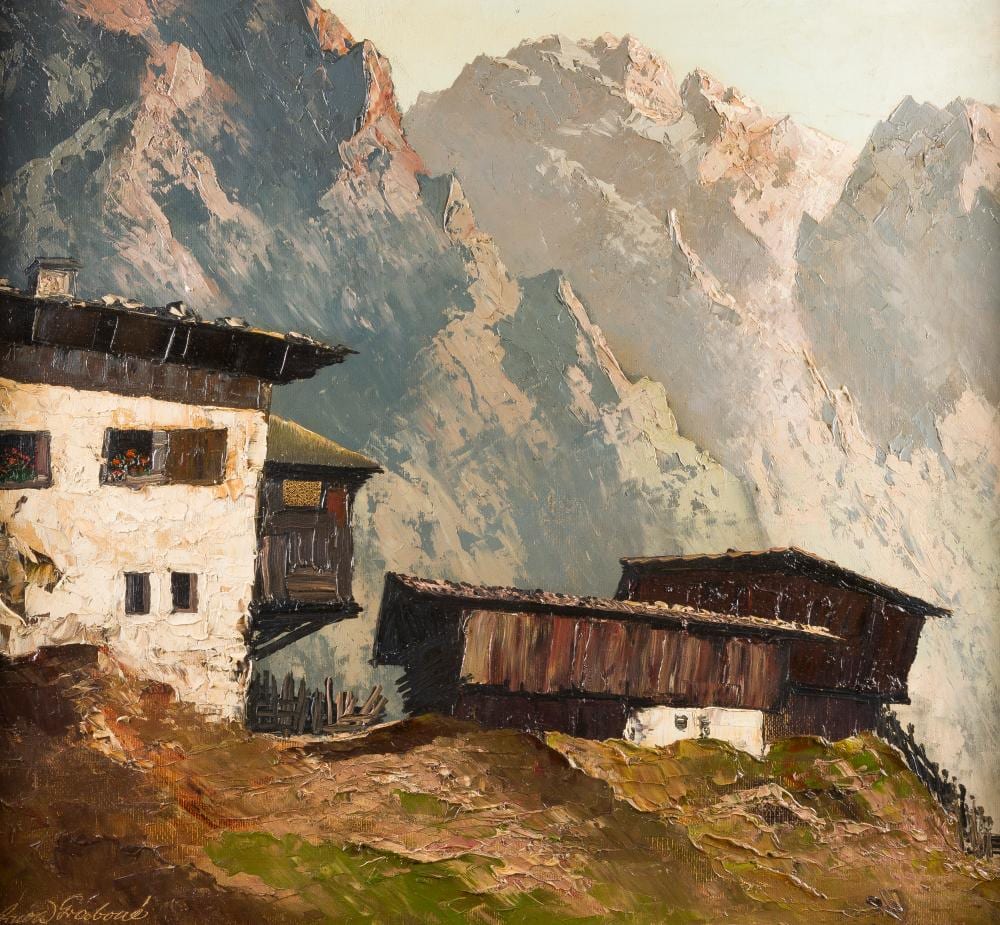 Georg Arnold-Graboné comparable auction result: georg arnold grabon bauernhof im alpenlandschaft
