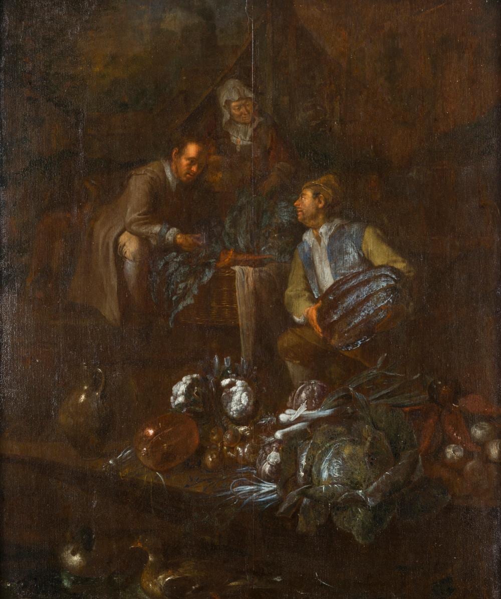 Pieter van der (1535) Borcht comparable auction result: peter auch pieter angellis auch van angellis attr marktszene mit gem seh ndler