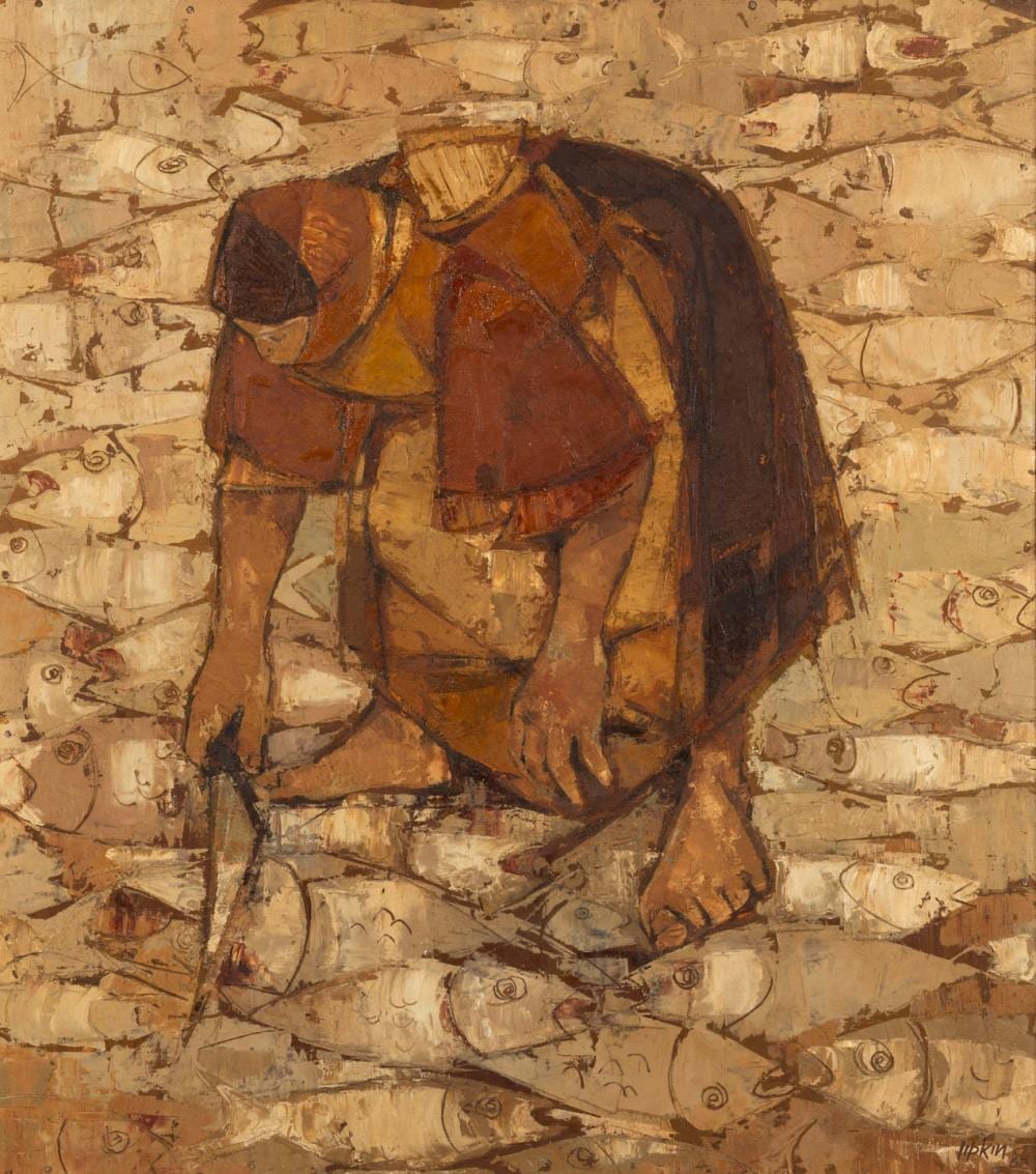 Aileen Lipkin comparable auction result: aileen lipkin south africa 1933 1994 african figures oil on board signed lower right lipkin 63 77 x 68cm 82 x 72cm overall