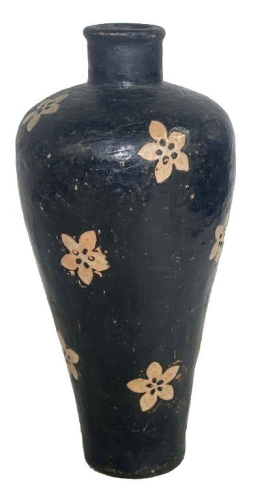 RARE JIZHOU RESIST DECORATED MEI PING VASE W/ PLUM BLOSSOM, POSSIBLY SONG DYNASTY , 8 1/2" sold by Carlsen Gallery, Inc., lot 167 — auction record photograph