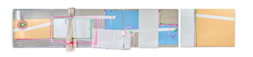 Isa Genzken comparable auction result: isa genzken b 1948 spray painting mirror foil spray paint fabric and