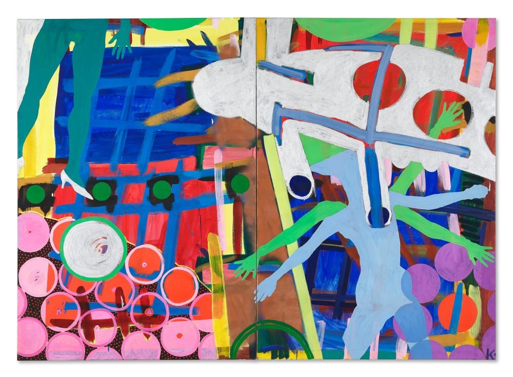 Kiki Kogelnik comparable auction result: kiki kogelnik 1935 1997 untitled oil and acrylic on canvas in two part