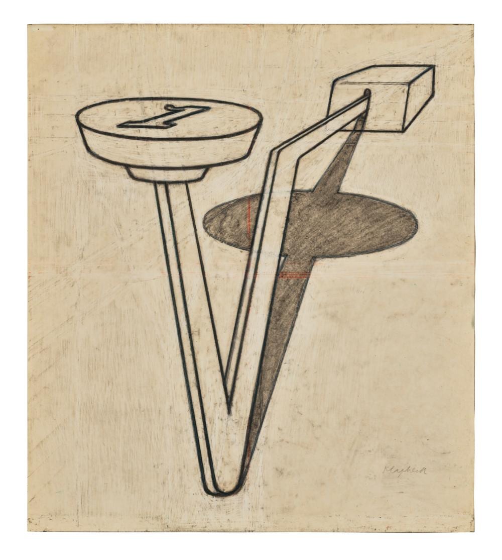 Konrad Klapheck comparable auction result: konrad klapheck 1935 2023 vorzeichnung zu das angebot study for the