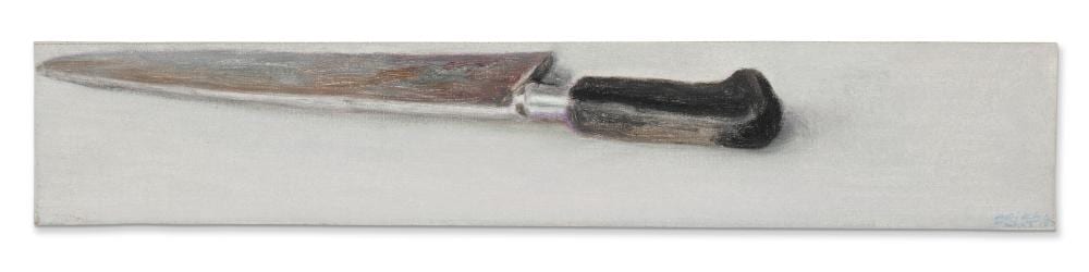 Avigdor Arikha comparable auction result: avigdor arikha 1929 2010 knife oil on unstretched canvas3 3 8 x 17 7 8i