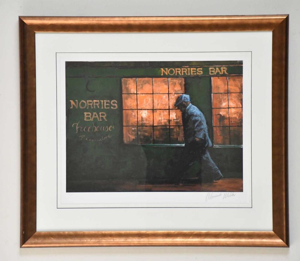 Alexander Millar comparable auction result: alexander millar born 1960 pencil signed limited edition print norries bar numbered 25 295 51 x 65cm framed and glazed