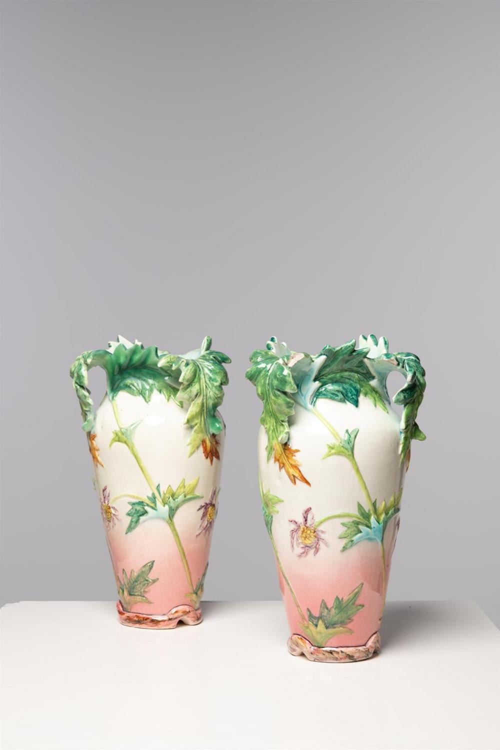 Delphin Massier comparable auction result: delphin massier 1836 1907 pair of vases decorated with thistles