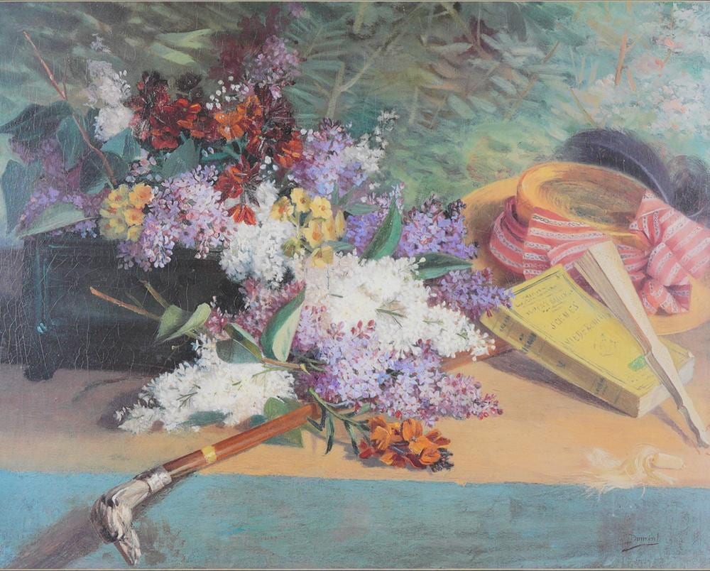 Henri Julien Dumont comparable auction result: henri julien dumont french 1859 1921 still life with lilacs framed print
