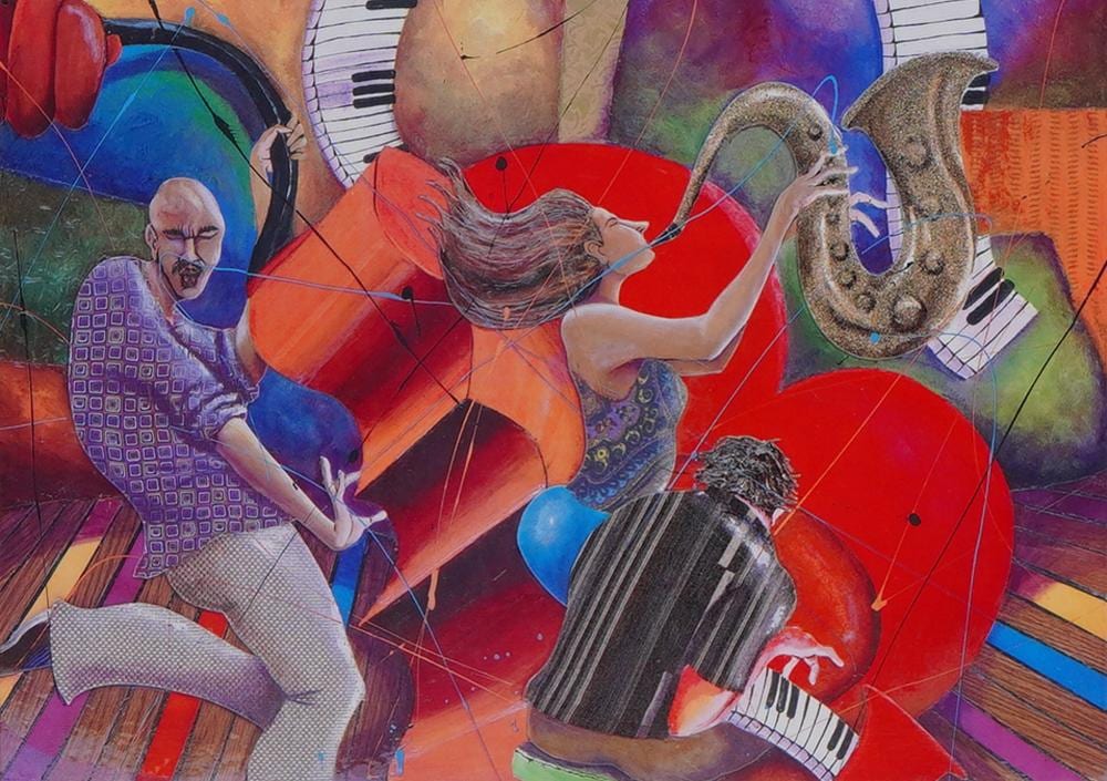 Marcus Glenn comparable auction result: marcus glenn american b 1968 seriolithograph on paper love that jazz