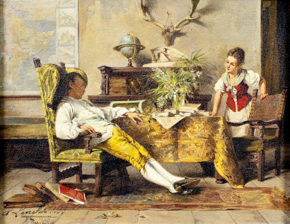 Andrea Marchisio comparable auction result: andrea marchisio italy 1850 1927 oil painting antique
