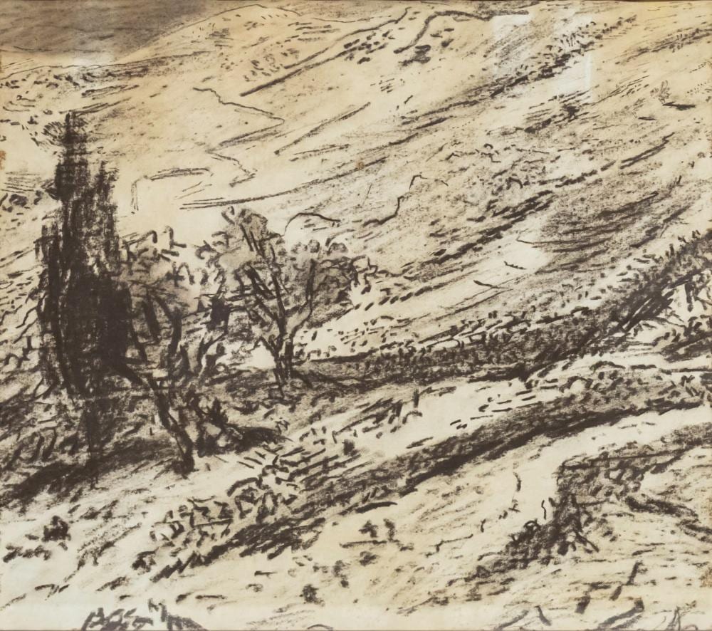 Leopold Krakauer comparable auction result: leopold krakauer austrian israeli 1890 1954 landscape charcoal on paper