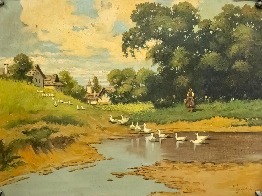 Lazlo Neogrady comparable auction result: laszlo neogrady hungarian 1896 1962 rural landscape oil on canvas
