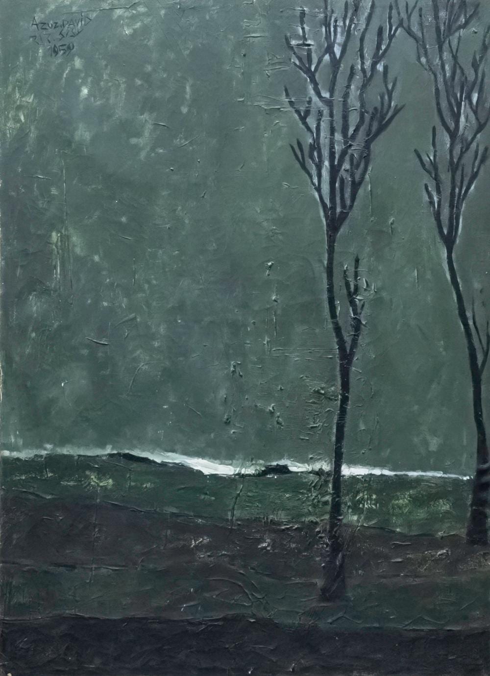 david azuz 1942 2014 trees oil on canvas 1959 · Pasarel · 2026-03-10 David Azuz comparable auction result: david azuz 1942 2014 trees oil on canvas 1959