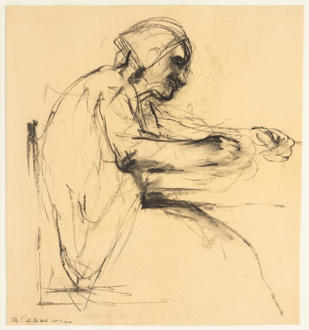 Michael Burton Mazur comparable auction result: michael burton mazur american 1935 2009 mr s at the table from images from a locked ward