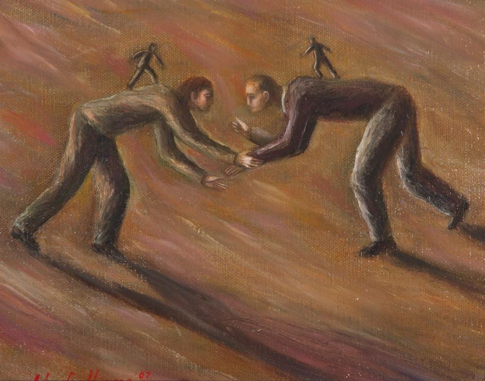 john cullinane politicians oil on card · GFL Fine Art · 2026-03-08 John Cullinane comparable auction result: john cullinane politicians oil on card