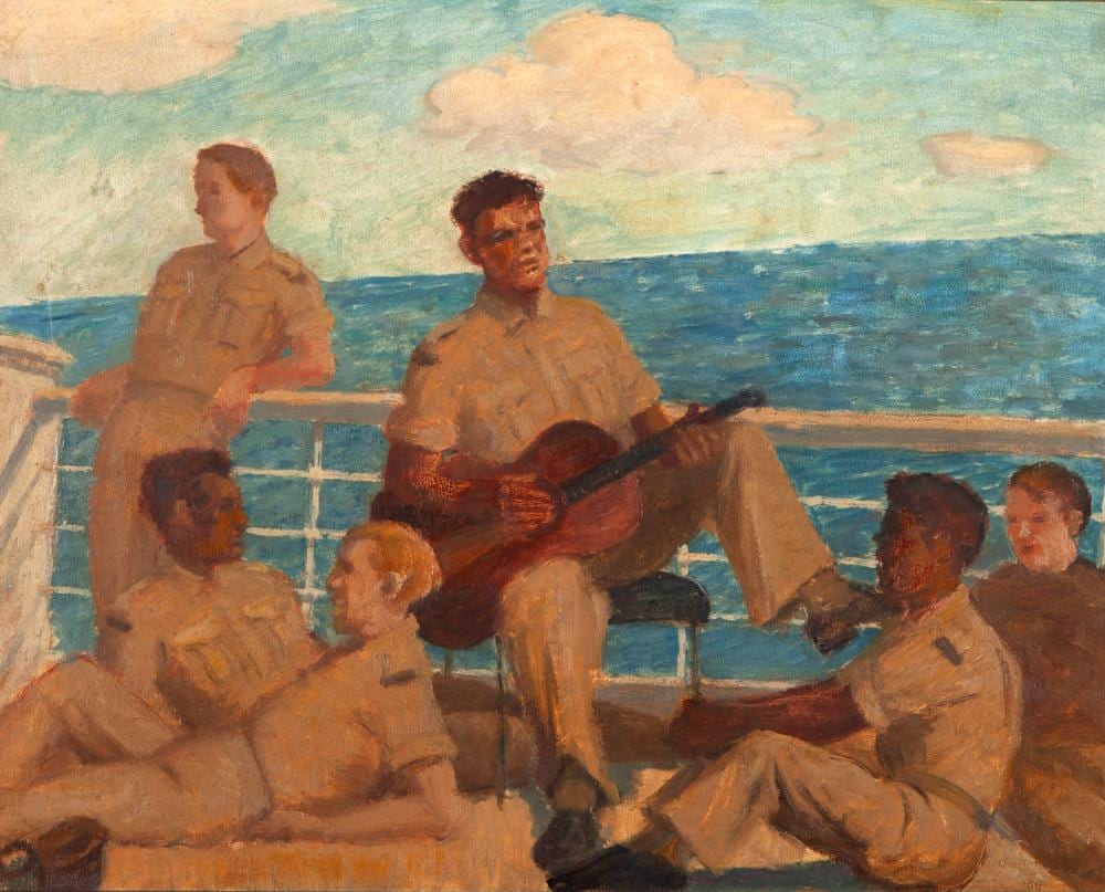 Roland Wakelin comparable auction result: roland wakelin rest and recreation oil on board