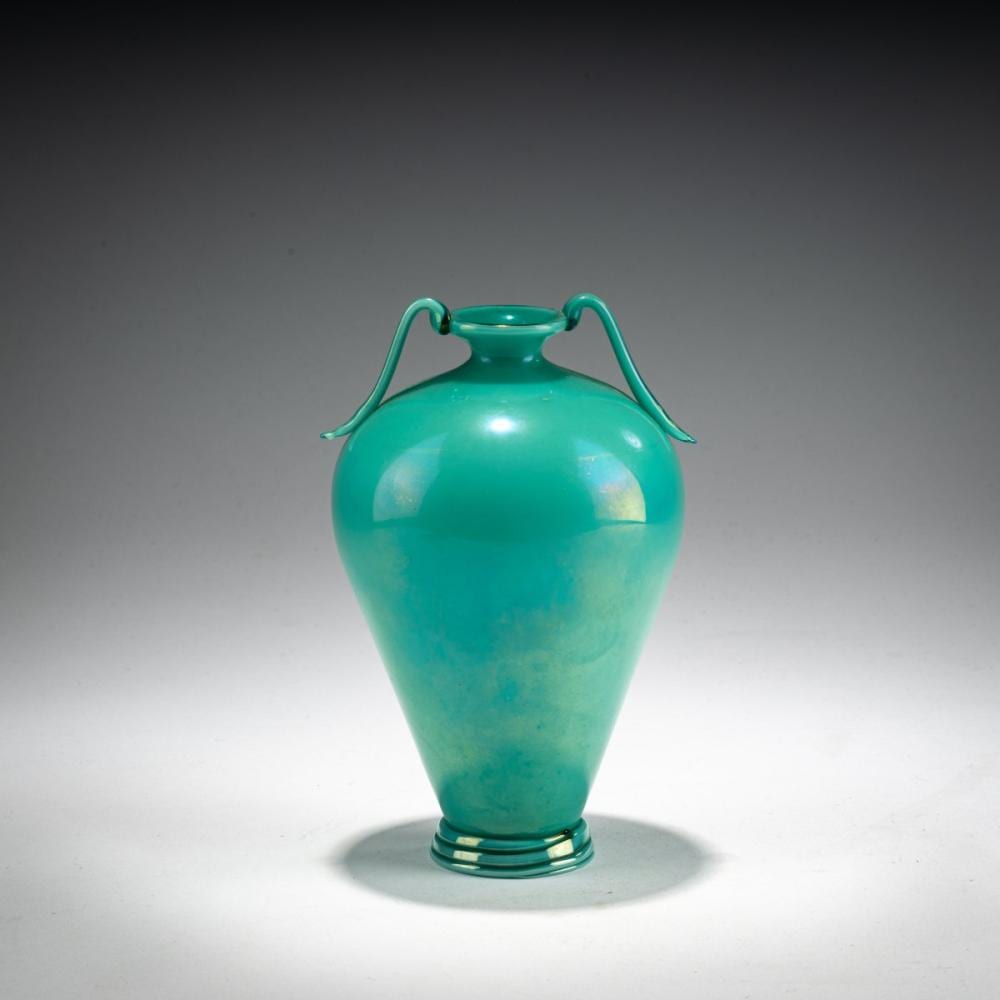 Napoleone Martinuzzi comparable auction result: napoleone martinuzzi small vase with handles iridato c 1933