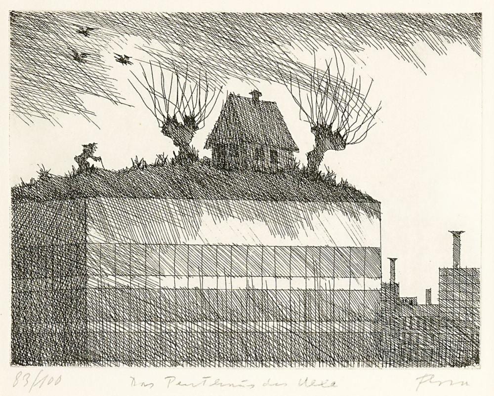 Flora Reid comparable auction result: flora paul das penthaus der hexe radierung