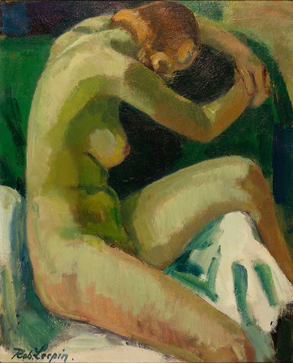Robert Leepin comparable auction result: robert leepin denmark 1885 1967 interior with woman ca 1930 oil on canvas signed in the lower left corner frame by freese and sons copenhagen