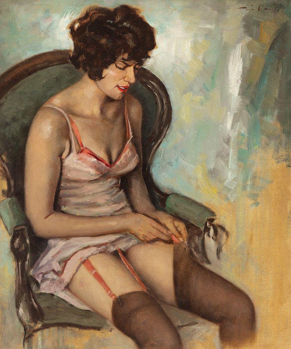Federico Ribas Montenegro comparable auction result: federico ribas montenegro vigo 1890 madrid 1952 seated woman oil on canvas signed in the upper right corner