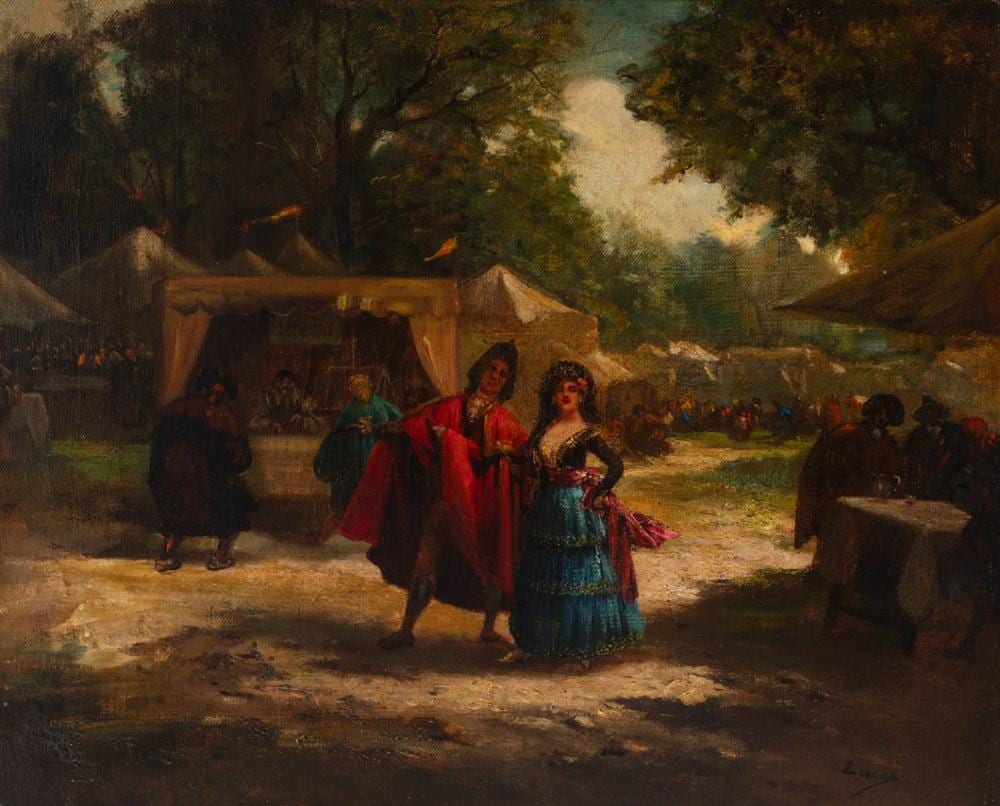 Eugenio Lucas Villaamil comparable auction result: eugenio lucas villaamil madrid 1858 1919 pilgrimage oil on canvas relined signed in the lower right corner