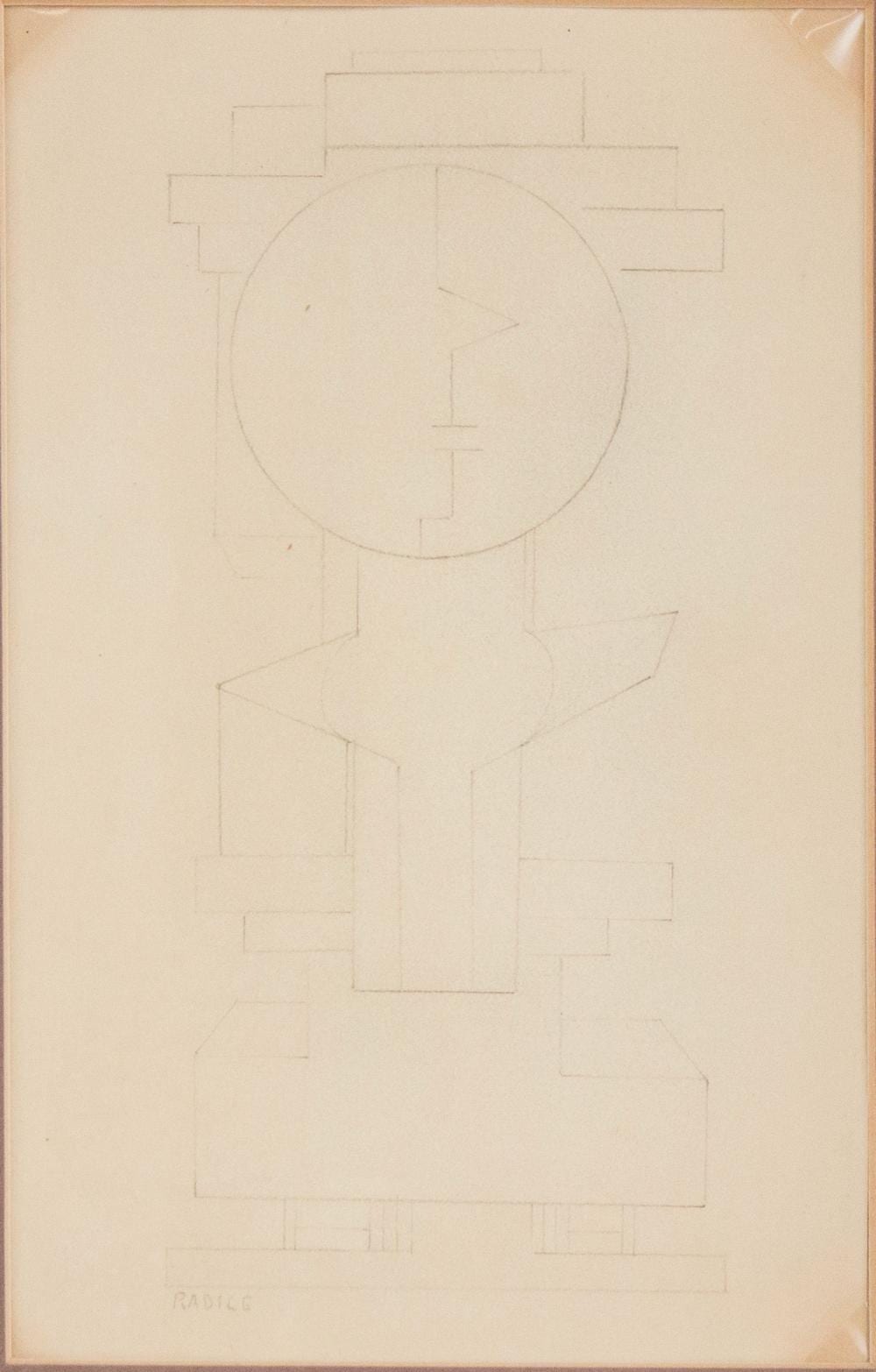 Mario Radice comparable auction result: mario radice 1898 1987 abstract pencil on paper