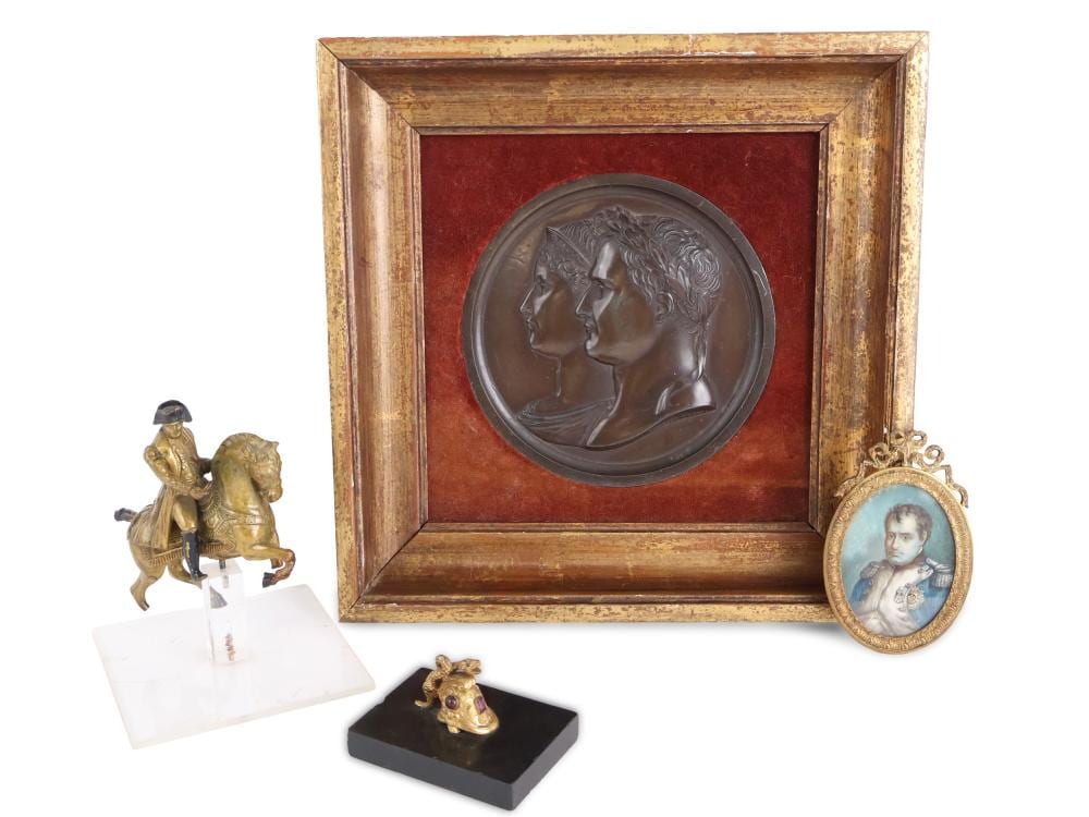 Bertrand Andrieu comparable auction result: bertrand andrieu 1761 1822 napoleon and josephine in profile bronze plaque