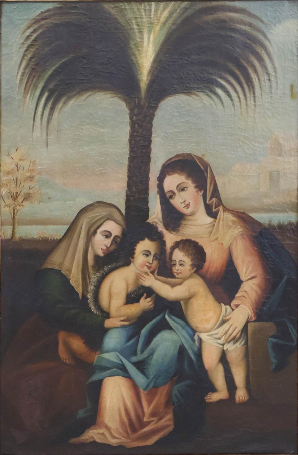 May Guinness comparable auction result: mary jesus john the baptist and elizabeth oil on canvas