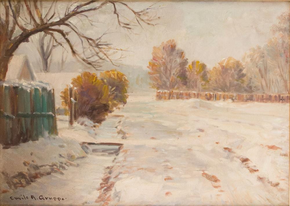 Emile Albert Gruppe comparable auction result: emile albert gruppe 1896 1978 winter scene oil on canvas