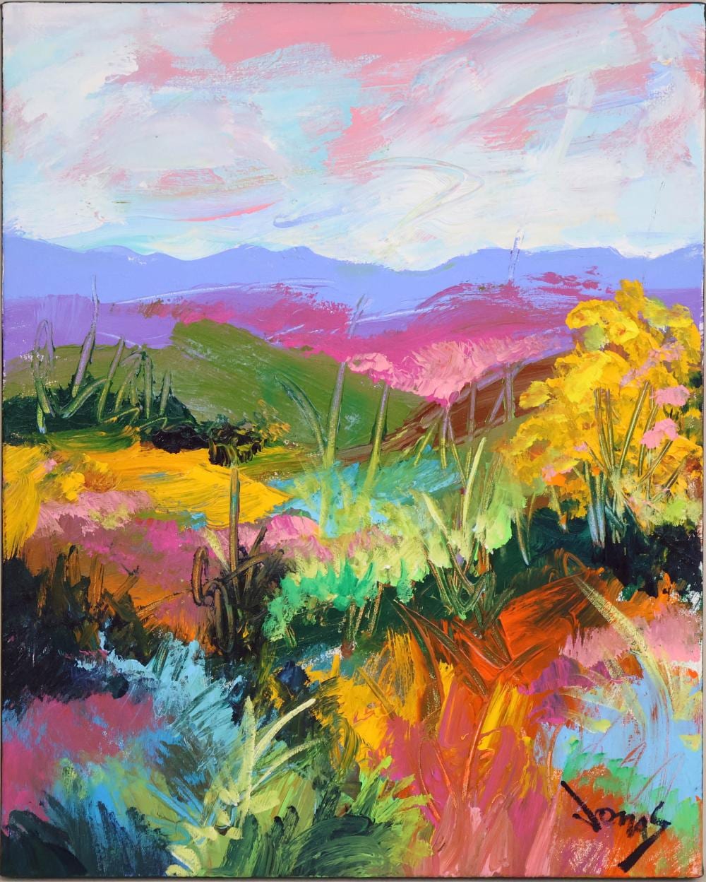 Jonas Gerard comparable auction result: jonas gerard 1941 2020 delight 28 mixed media on canvas