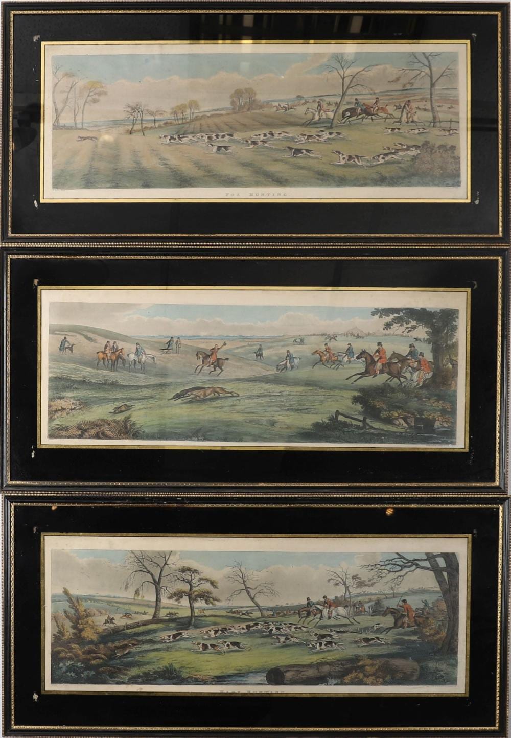 Henry Thomas (senior) Alken comparable auction result: set of 3 19th century hand coloured hunting prints after henry alken