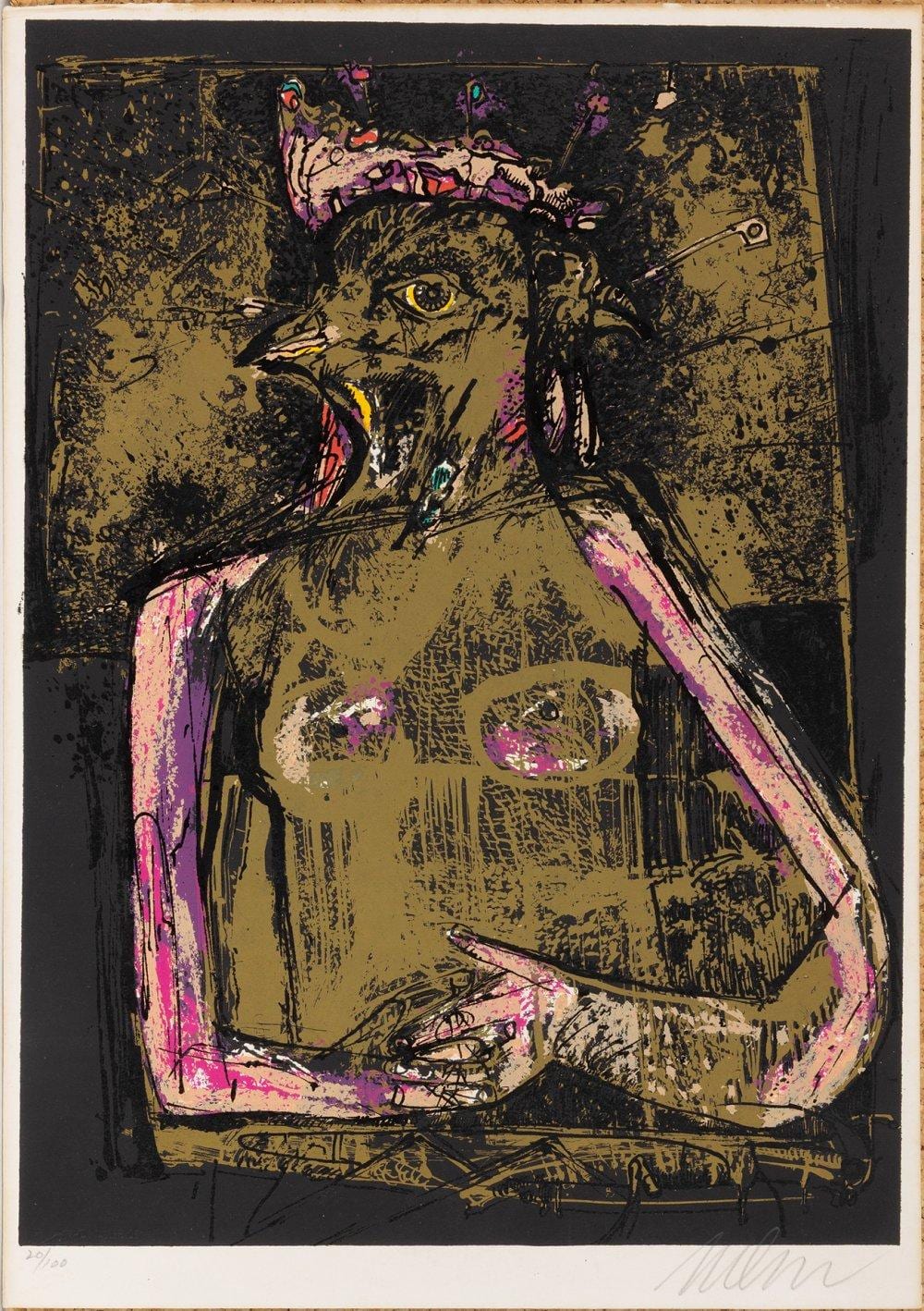 Nelson Domínguez comparable auction result: nelson dom nguez santiago de cuba 1947 memory engraving copy 20 100 signed and justified in pencil