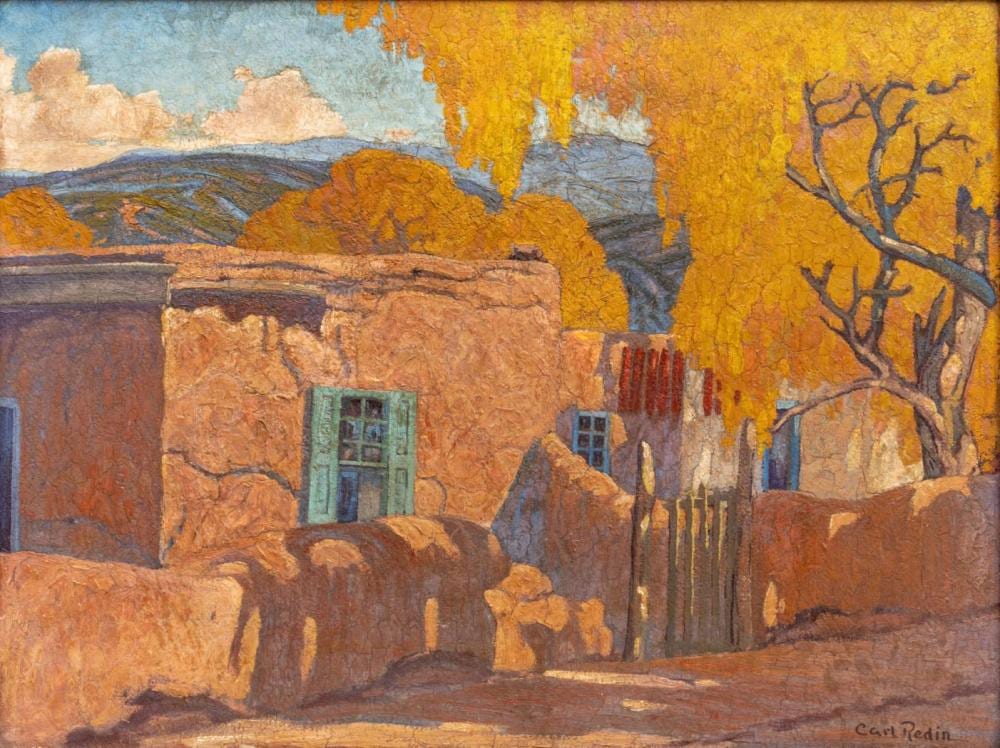 Carl Redin comparable auction result: carl redin american 1892 1944 oil on artist board h 17 75 w 23 75 frame size h 23 9 w 29 75