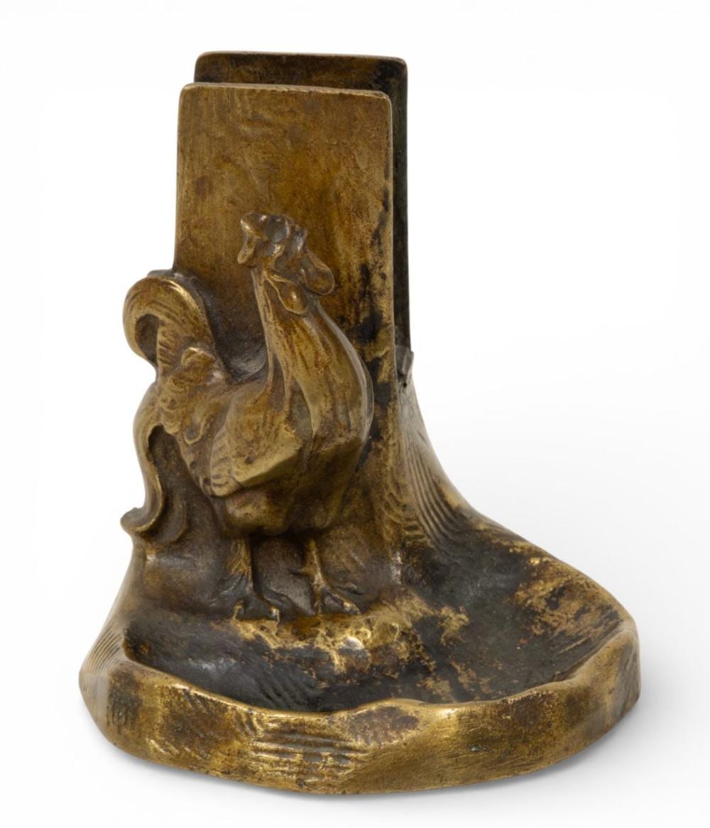 Adolf Josef Pohl comparable auction result: adolf josef pohl austrian 1872 1930 art nouveau bronze rooster matchbox holder early 20th c h 4 w 4 l 4
